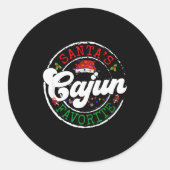 Santa's Favorite Cajun Christmas Pajama Family Mat Ronde Sticker (Voorkant)