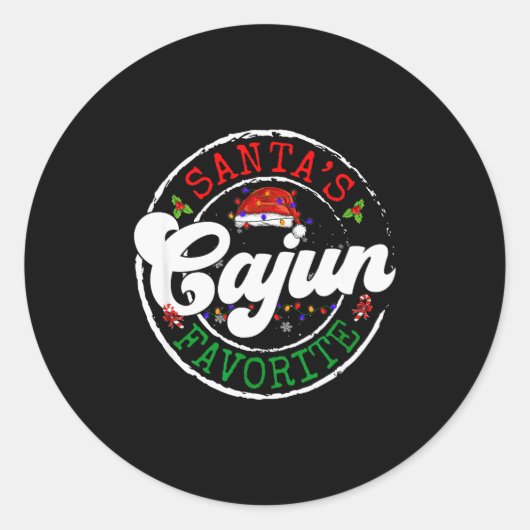 Santa's Favorite Cajun Christmas Pajama Family Mat Ronde Sticker (Voorkant)