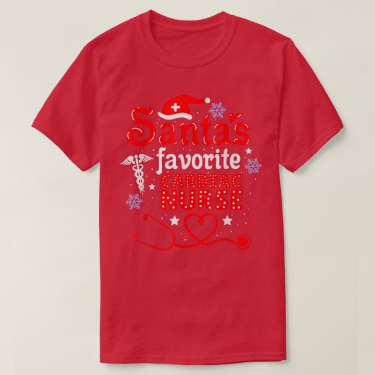 Santas Favorite Cardiac Nurse Christmas  T-shirt (Design voorkant)