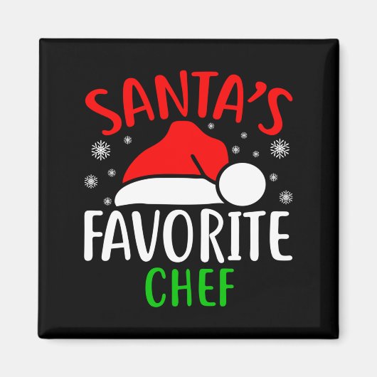 Santas Favorite Chef Funny Christmas Xmas Santa Lo Magneet (Voorkant)
