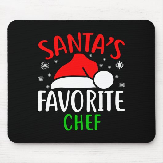 Santas Favorite Chef Funny Christmas Xmas Santa Lo Muismat (Voorkant)