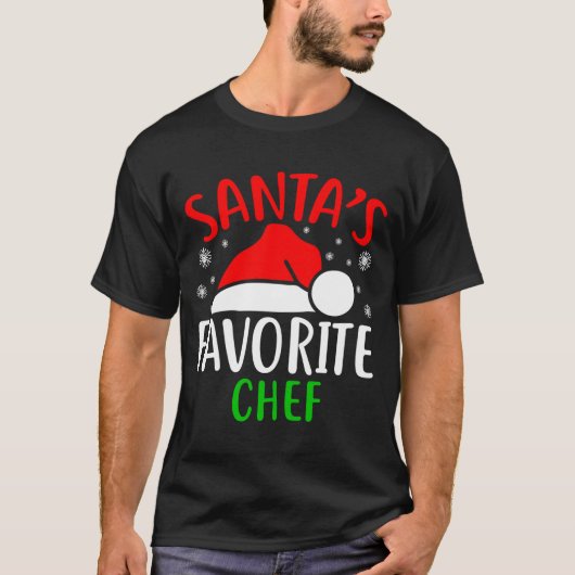 Santas Favorite Chef Funny Christmas Xmas Santa Lo T-shirt (Voorkant)