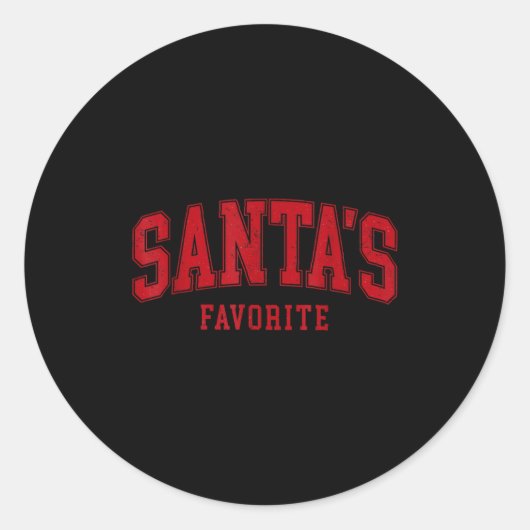 Santas Favorite Christmas Festive Holiday Xmas Ronde Sticker (Voorkant)