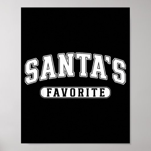 Santa's Favorite Christmas Varsity Text Family Xma Poster (Voorkant)
