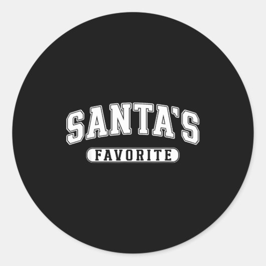 Santa's Favorite Christmas Varsity Text Family Xma Ronde Sticker (Voorkant)