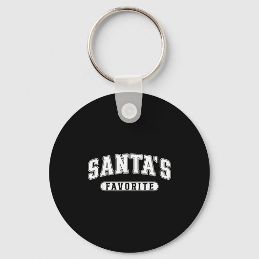 Santa's Favorite Christmas Varsity Text Family Xma Sleutelhanger (Voorkant)