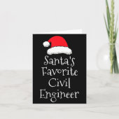 Santas Favorite Civil Engineer - Christmas Funny G Kaart (Voorkant)