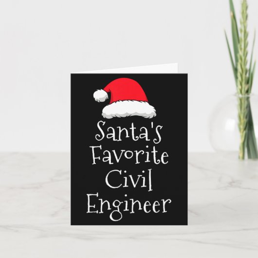 Santas Favorite Civil Engineer - Christmas Funny G Kaart (Voorkant)