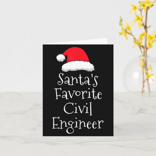 Santas Favorite Civil Engineer - Christmas Funny G Kaart (Gele Bloem)