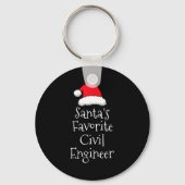 Santas Favorite Civil Engineer - Christmas Funny G Sleutelhanger (Voorkant)