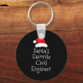 Santas Favorite Civil Engineer - Christmas Funny G Sleutelhanger (Voorkant)