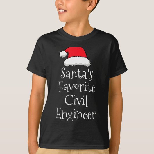 Santas Favorite Civil Engineer - Christmas Funny G T-shirt (Voorkant)