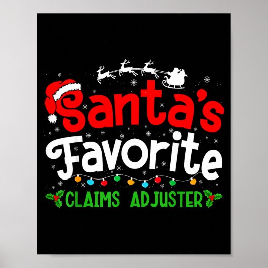 Santa's Favorite Claims Adjuster Christmas Party  Poster (Voorkant)