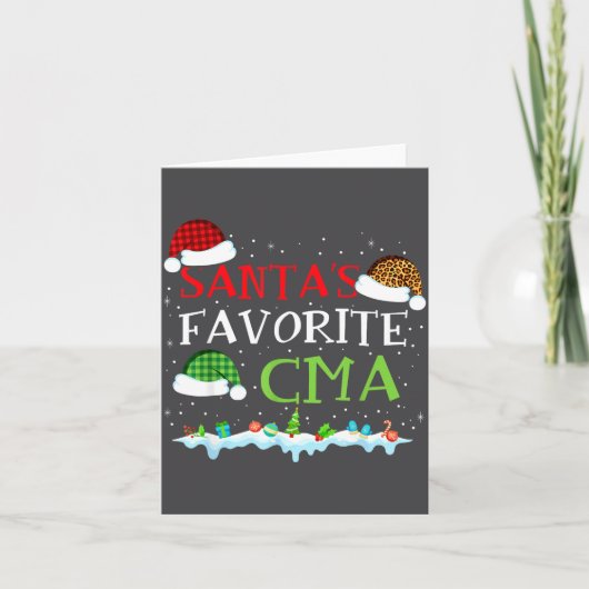 Santa's Favorite Cma Fun Christmas Medical Istant  Kaart (Voorkant)