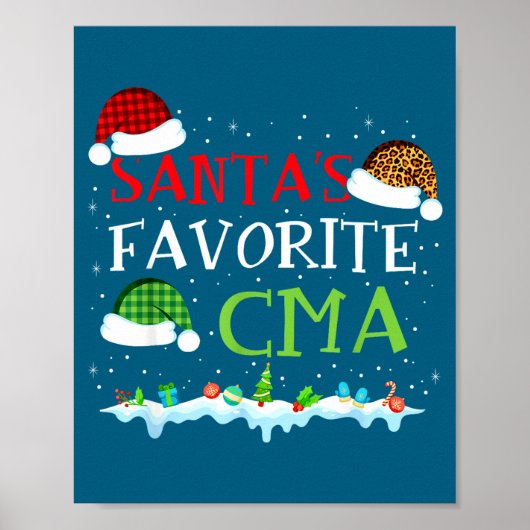Santa's Favorite Cma Fun Christmas Medical Istant  Poster (Voorkant)