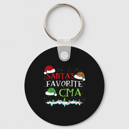Santa's Favorite Cma Fun Christmas Medical Istant Sleutelhanger (Voorkant)