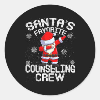 Santa's Favorite Counseling Crew Christmas  Ronde Sticker