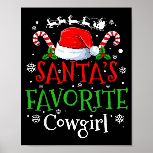 Santa's Favorite Cowgirl Christmas Party  Poster (Voorkant)