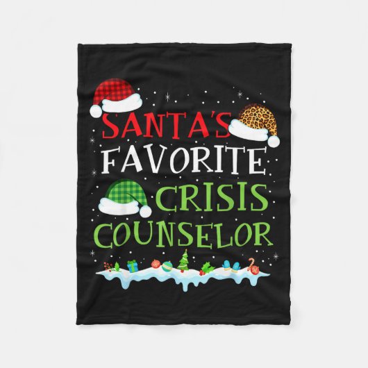 Santa's Favorite Crisis Counselor Fun Christmas  Fleece Deken (Voorkant)