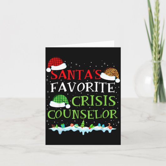 Santa's Favorite Crisis Counselor Fun Christmas  Kaart (Voorkant)