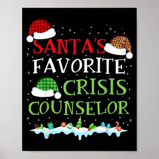 Santa's Favorite Crisis Counselor Fun Christmas Poster (Voorkant)