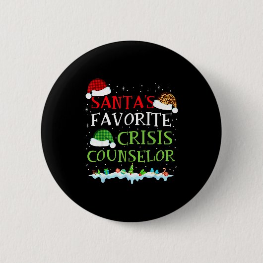 Santa's Favorite Crisis Counselor Fun Christmas  Ronde Button 5,7 Cm (Voorkant)