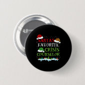 Santa's Favorite Crisis Counselor Fun Christmas  Ronde Button 5,7 Cm (Voorkant /achterkant)