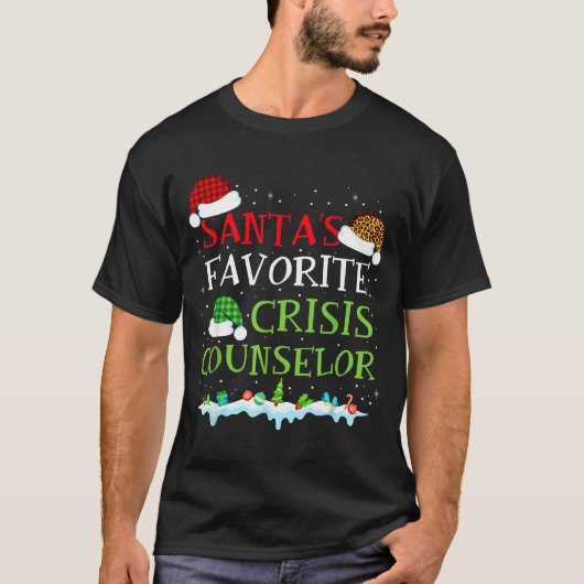 Santa's Favorite Crisis Counselor Fun Christmas  T-shirt (Voorkant)