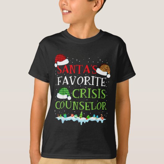 Santa's Favorite Crisis Counselor Fun Christmas  T-shirt (Voorkant)