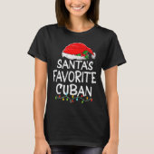 Santa's Favorite Cuban Christmas Santa Claus Tree  T-shirt (Voorkant)
