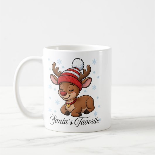 Santa's Favorite Cute Reindeer Christmas Mug Koffiemok (Links)