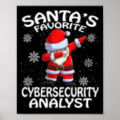 Santa's Favorite Cyber Security Analyst Christmas  Poster (Voorkant)