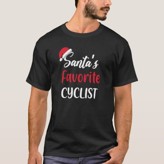 Santas Favorite Cyclist   Christmas Cycling   T-shirt (Voorkant)