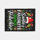 Santa's Favorite Dance Teacher Shirt Funny Christm Fleece Deken (Voorkant (Horizontaal))