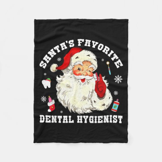 Santas Favorite Dental Hygienist Christmas Funny G Fleece Deken (Voorkant)