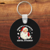 Santas Favorite Dental Hygienist Christmas Funny G Sleutelhanger (Voorkant)
