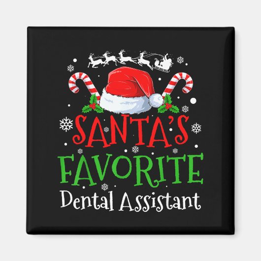 Santa's Favorite Dental Istant Christmas Party Magneet (Voorkant)