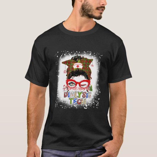Santa's Favorite Dialysis Tech Christmas Pajama Li T-shirt (Voorkant)