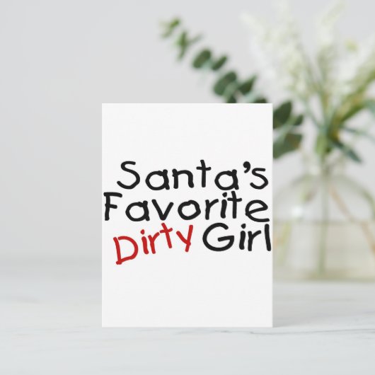 Santas Favorite Dirty Girl Feestdagenkaart (Staand voorkant)