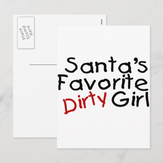 Santas Favorite Dirty Girl Feestdagenkaart (Voorkant / Achterkant)