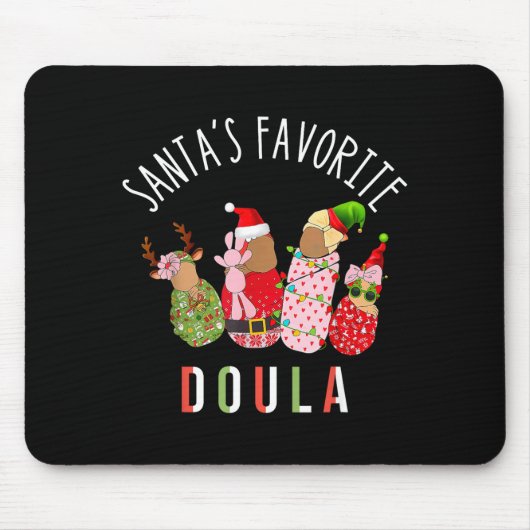 Santa's Favorite Doula Nurse Christmas Stpartum Mi Muismat (Voorkant)