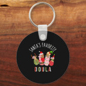 Santa's Favorite Doula Nurse Christmas Stpartum Mi Sleutelhanger (Voorkant)