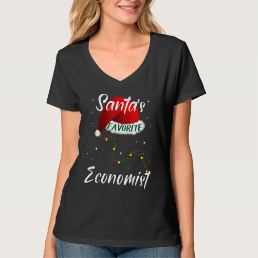 Santa's Favorite Economist Christmas Tree Matching T-shirt (Voorkant)
