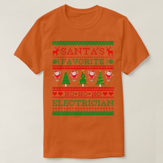 Santas Favorite Electrician Ugly Christmas Sweater T-shirt (Design voorkant)