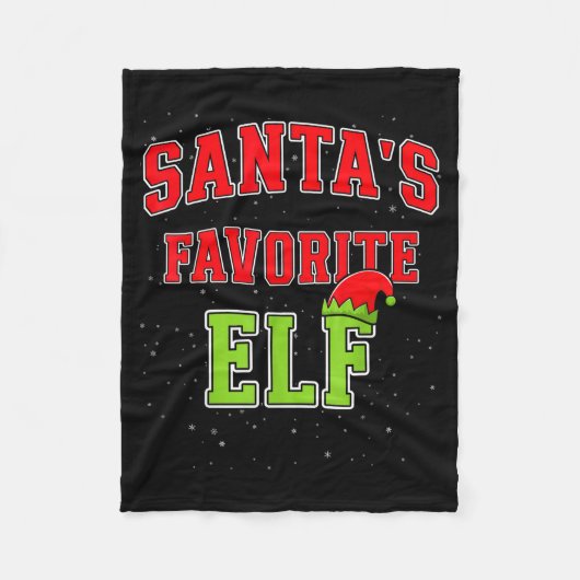 Santa's Favorite Elf Christmas Family Matching Gro Fleece Deken (Voorkant)