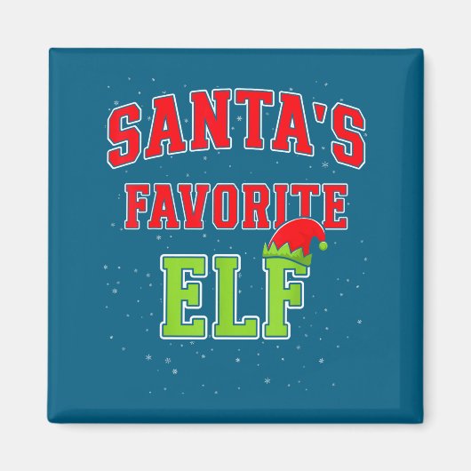 Santa's Favorite Elf Christmas Family Matching Gro Magneet (Voorkant)