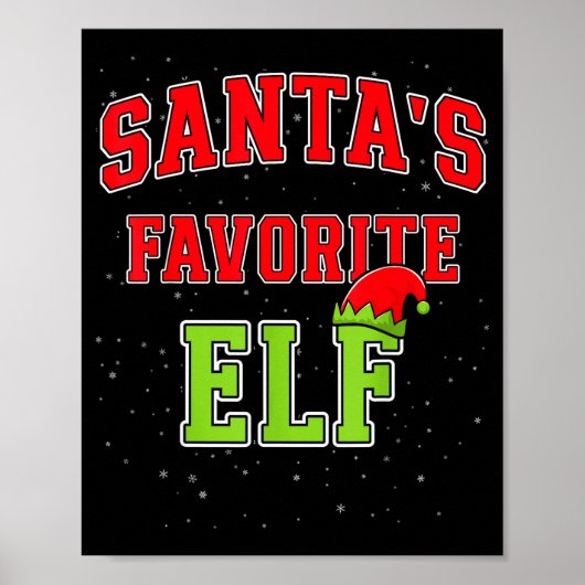 Santa's Favorite Elf Christmas Family Matching Gro Poster (Voorkant)