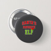 Santa's Favorite Elf Christmas Family Matching Gro Ronde Button 5,7 Cm (Voorkant /achterkant)