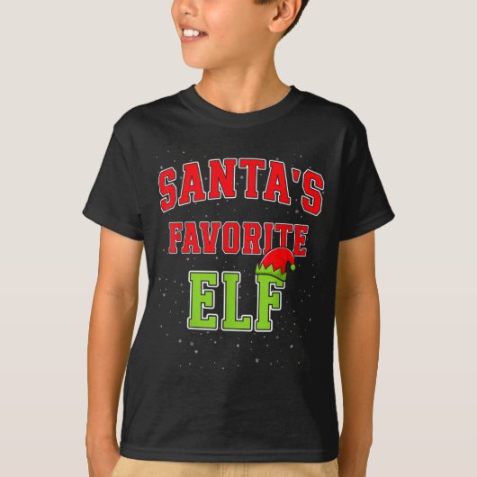 Santa's Favorite Elf Christmas Family Matching Gro T-shirt (Voorkant)