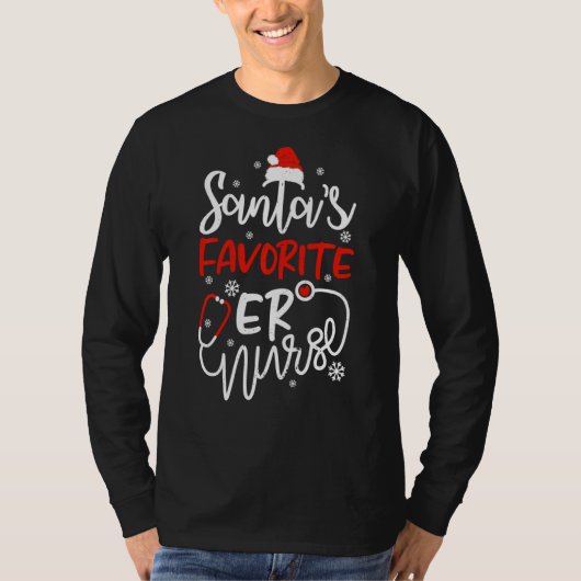 Santas Favorite Er Nurse T-shirt (Voorkant)